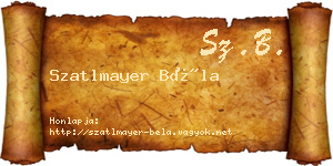 Szatlmayer Béla névjegykártya